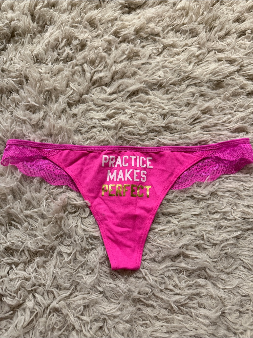 NWT Y2K Victoria’s Secret PINK Lace Back Low Rise Practice Makes Perfect Small